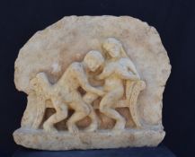 Erotic scene in marble