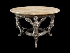 Large bronze gueridon with onyx top