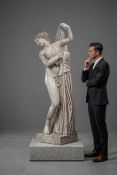 Aphrodite Callipygia, in white marble 155 cm high
