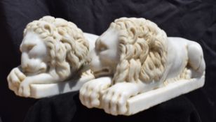 Pair of marble lions