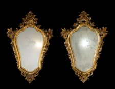 Pair of gilded wooden mirrors