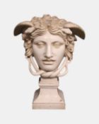 Sculpture, Medusa Rondanini in white marble - 55 cm