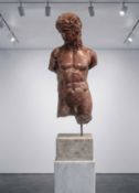 Bust, Antino sculpture in antique red marble