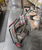 LOT - ANTHONY 85-10 OXY ACETYLENE TORCH CART W/ TORCH, HOSE AND REGULATORS, (TANKS ARE NOT