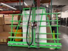 SAFETY SPEED VERTICAL PANEL SAW, W/ MILWAUKEE 3-1/4 HP POWER UNIT AND SHOP-VAC 4 HP INDUSTRIAL WET/