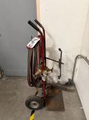 LOT - OXY ACETYLENE WELDING CART W/ HOSE AND REGULATORS, (TORCH & TANKS NOT INCLUDED)