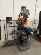 BRIDGEPORT SERIES I VERTICAL MILL, 2 HP, UNIQ SDS6-2V DRO, 9" X 48" TABLE, POWERFEED, S/N 234710,