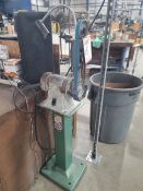 1" BELT GRINDER W/ PEDESTAL STAND, DATA TAG UNREADABLE