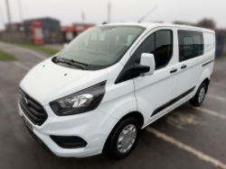 2020 20 FORD TRANSIT CUSTOM 280LEADER EBLUE CREW CAB VAN - 61K MILES - 5 SEATS - 1 KEY