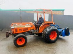 KUBOTA L4150 4WD TRACTOR*C/W RYETECH FLAIL MULCHER*