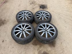 SET OF 4 ASTON MARTIN DB9 WHEELS AND TYRES - NO VAT