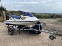 SEA-DOO GS BOMBARDIER PETROL JETSKI WITH SINGLE AXLE TRAILER AND COVER