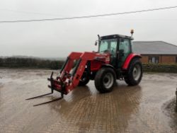 2007 MASSEY FERGUSON 5435 75HP 4WD WITH FRONT LOADER AND PALLET FORKS