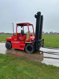 KALMAR 7 TONNE DIESEL FORKLIFT TRUCK SIDE SHIFT AND FORK POSITION