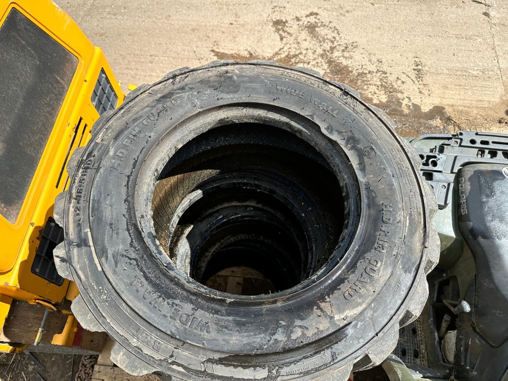 SET OF X4 BOBCAT SKIDSTEER TYRES (12-16.5) - Image 3 of 8