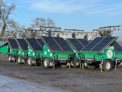 6 SOLAR HYBRID TOWER LIGHTS WITH BACK UP ICE GENERATOR