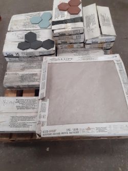 ONE PALLET OF HEXAGANAL TILES - CERAMIC TILES - AND FLOOR/WALL EDGINGS