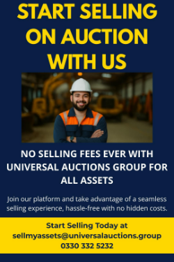 Ready to get started? Call us on 0330 332 5232 or email sellmyassets@universalauctions.group