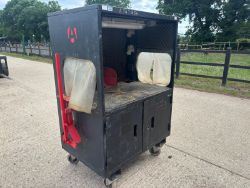 ARMORGARD CUTTING STATION COMPLETE WITH MATERIAL HANDLING STANDS AT EITHER SIDE