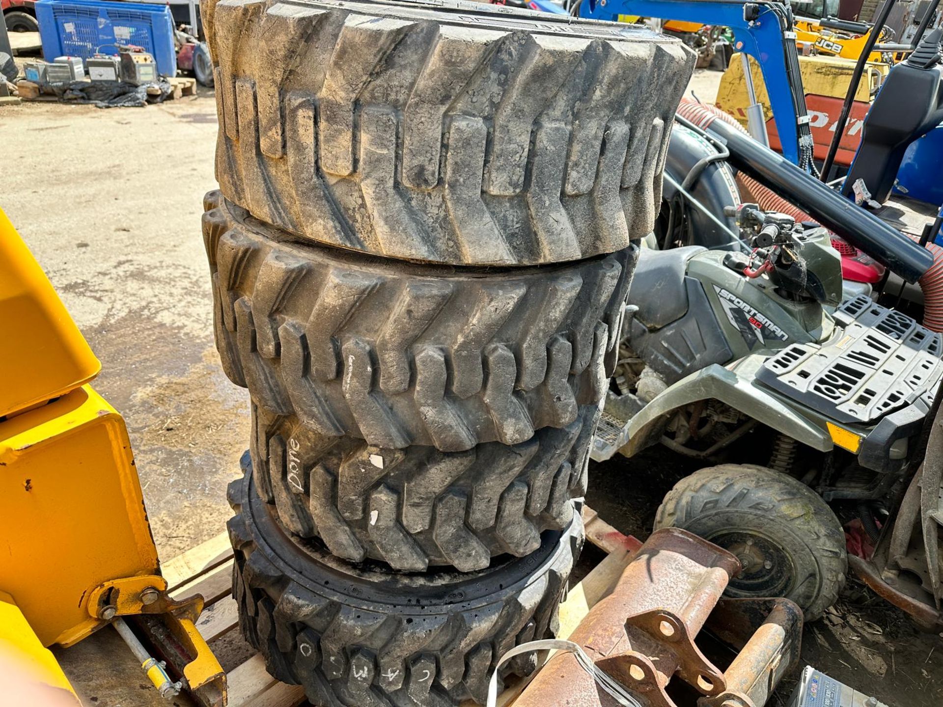 SET OF X4 BOBCAT SKIDSTEER TYRES (12-16.5) - Image 8 of 8