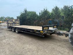 2022 HERBST 19T 27FT TWIN AXLE LOW LOADER TRACTOR TRAILER
