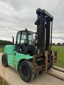 MITSUBISHI 12 TONNE DIESEL FORKLIFT WITH FORK POSITION AND SIDE SHIFT *12% BP*