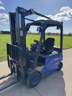 LINDE 1.6 TONNE ELECTRIC FORKLIFT TRUCK CONTAINER SPEC 4 WHEELER *12% BP*