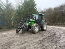 53 REG. DEUTZ AGROPLUS 95 94HP 4WD TRACTOR WITH LOADER *8307 HOURS*.