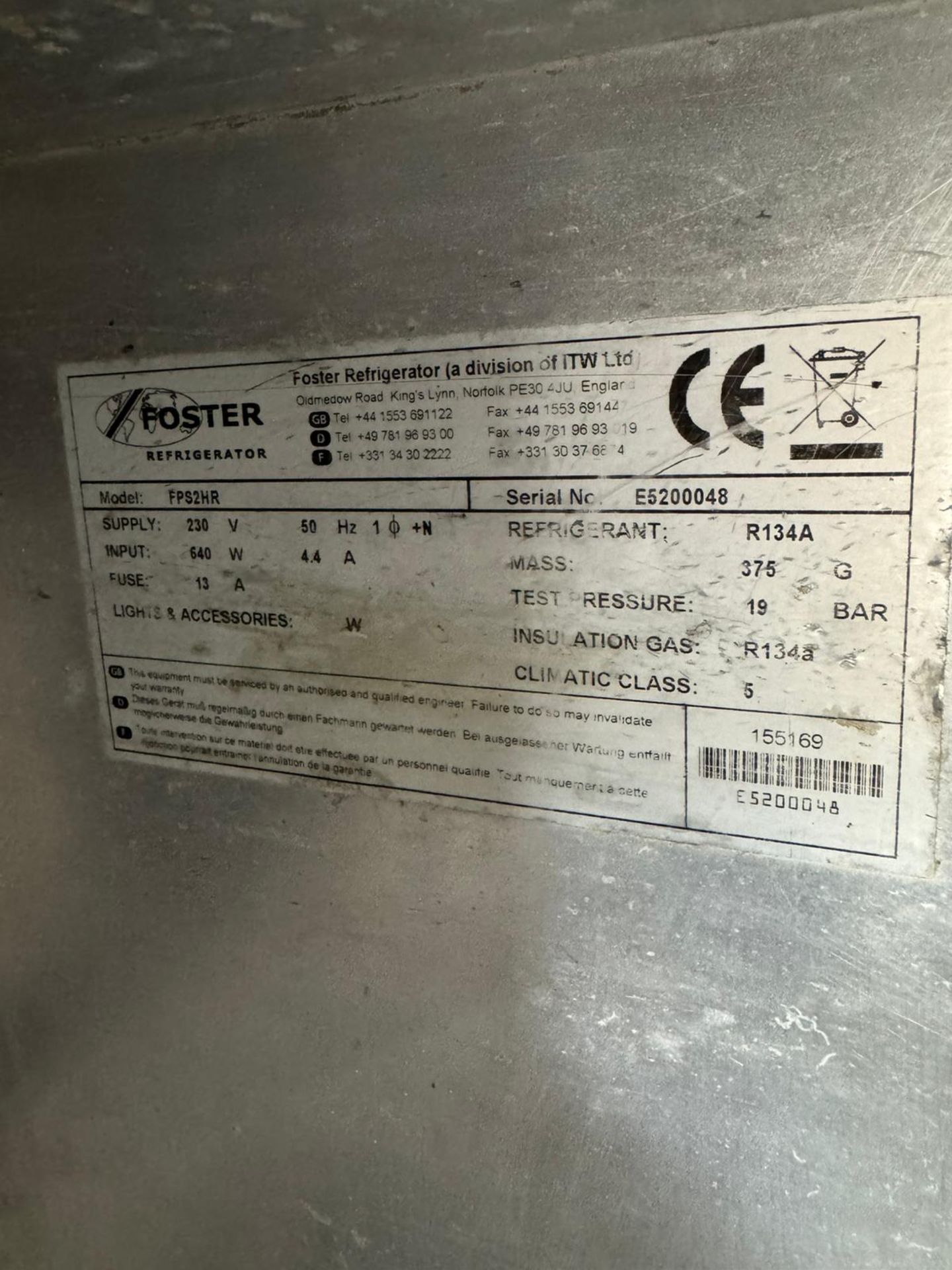 FOSTER PIZZA PREP DOUBLE DOOR FRIDGE - Image 2 of 6