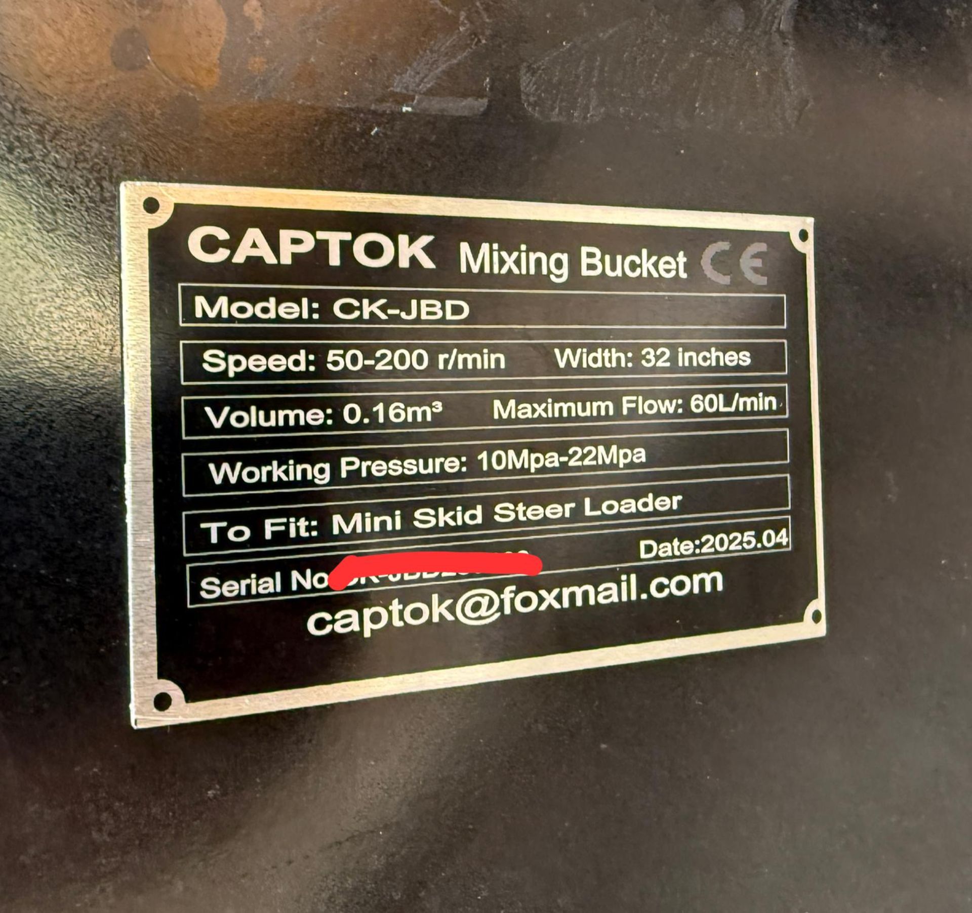 NEW 2025 CAPTOK HYDRAULIC 32? MIXING BUCKET - Image 9 of 9
