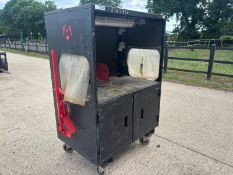 ARMORGARD CUTTING STATION COMPLETE WITH MATERIAL HANDLING STANDS AT EITHER SIDE
