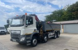 2016 66 DAF CF 85.440 8X4 TIPPER HCV - PALFINGER EPSILON CRANE AND BUCKET - 348K MILES