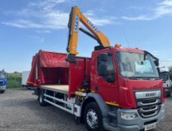 2018 DAF LF 55.260 18 ton SLIDING CURTAIN WITH CRANE