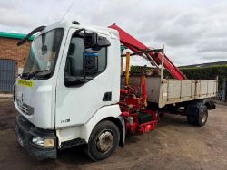 2008 RENAULT 190DXI MIDLUM TIPPER LORRY*C/W FASSI CRANE*