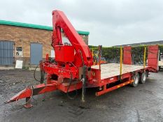 HERBST 19 TONNE TWIN AXLE TRAILER*C/W BONFIGLIOLI P10200 CRANE*
