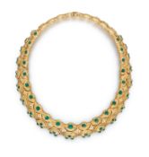 Opulentes Farbstein-Diamant-Collier