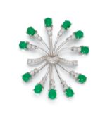 KOCH Feine Smaragd-Diamant-Brosche