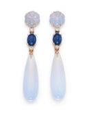 Chalcedon-Saphir-Ohrschmuck