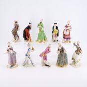 Folge von zehn Figuren aus der 'Commedia dell'arte'