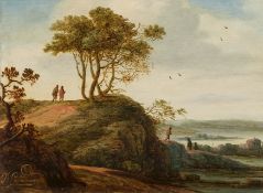 Abraham Blommaert: Flusslandschaft mit Figuren auf einer Anhöhe
