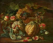 Pietro Navarra: Stillleben mit Trauben, Pfirsichen, Granatäpfeln und Kürbissen