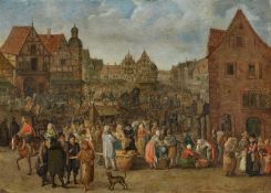 Jan Brueghel d.Ä.: Markt in einer flandrischen Stadt