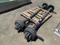 Pallet of (2) Trailer Axles w/8-Lug Wheel Hubs,