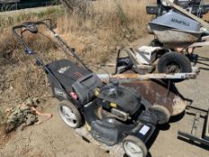 Craftsman Walk-Behind Gas Mower, and Wheel Barrow.