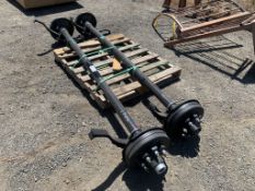 Pallet of (2) Trailer Axles w/8-Lug Wheel Hubs,