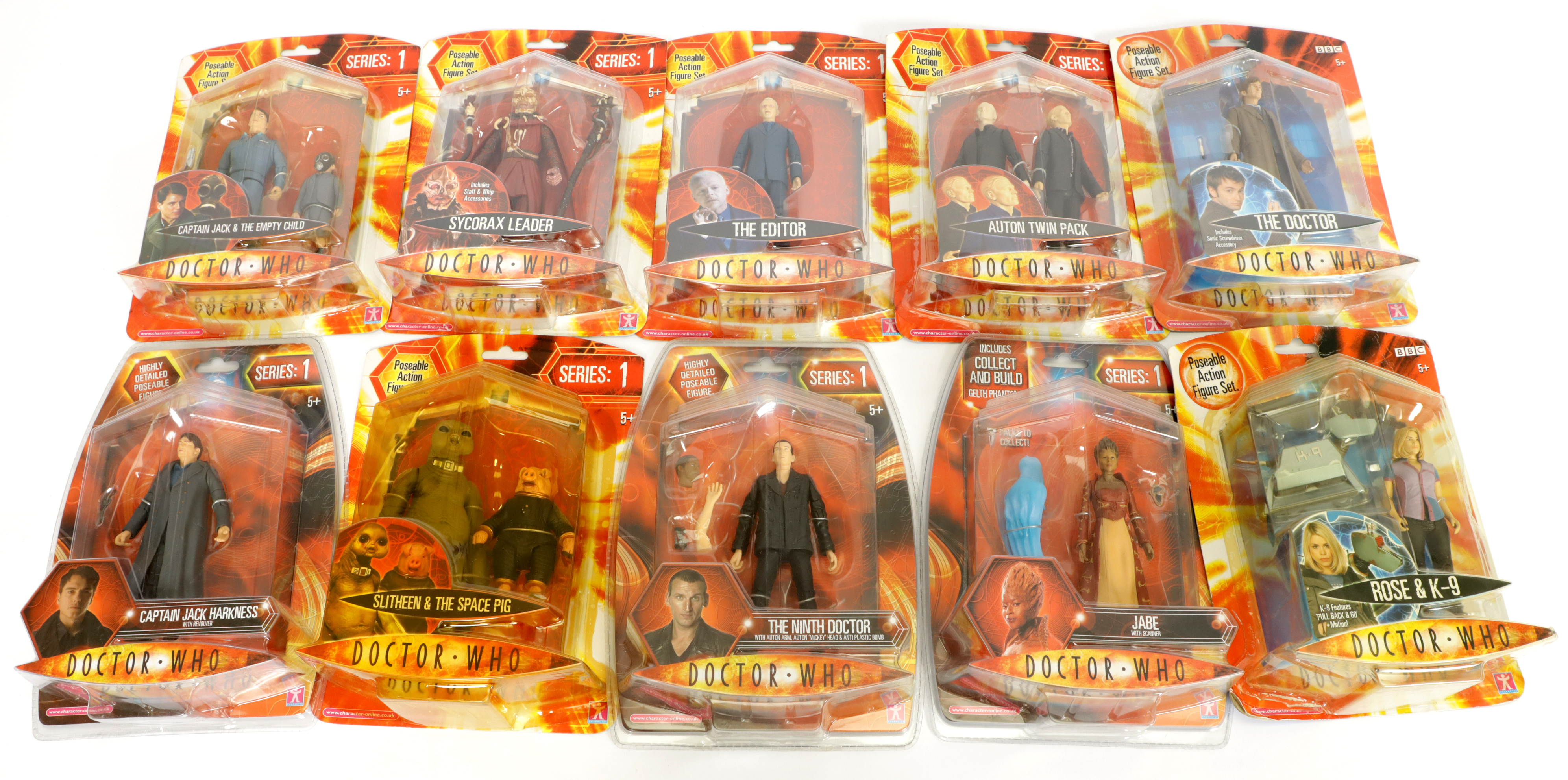 Character Doctor Who Series 1 & 2 carded action figure lot, comprising ...