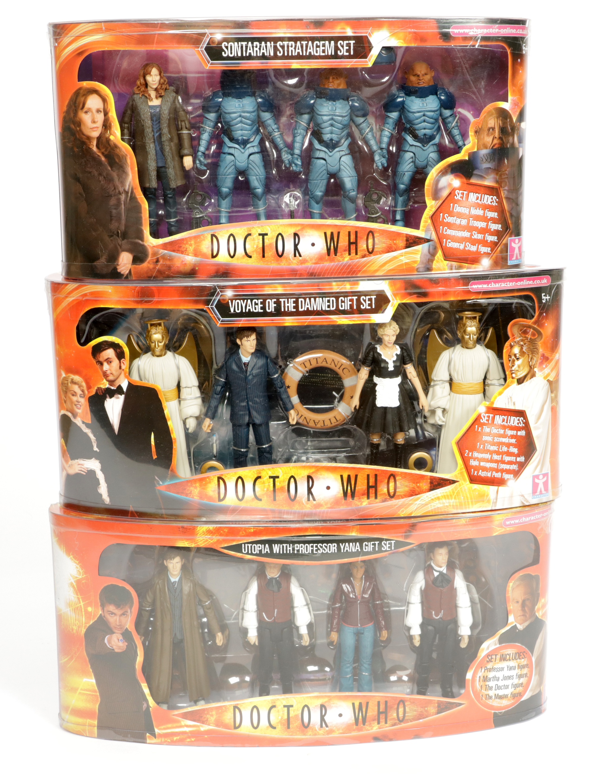 Boxed Actionfigures Character Doctor Who boxed action figure gift set lot comprising the ...