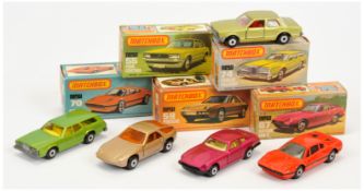 Matchbox Superfast Group Of Cars (1) 55d Ford Cortina - metallic green body, clear windows, red i...