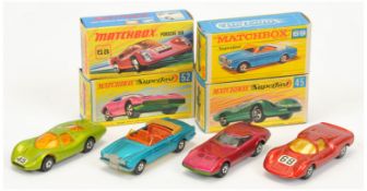 Matchbox Superfast Group Of Cars (1) 45a Ford Group 6 - metallic lime green body with racing numb...