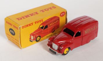 Dinky Toys 471 Austin "Nestle's" Van - Red body with silver trim and yellow ridged hubs